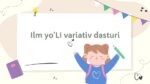 Ilm yo'li variativ dasturi asosida maktabga tayyorlash