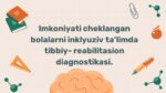 Inklyuziv ta'limda tibbiy-reabilitasion diagnostika