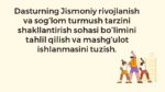 Jismoniy rivojlanish va sog‘lom turmush tarzini shakllantirish tahlili