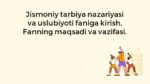 Jismoniy tarbiya nazariyasi faniga kirish maqsad va vazifalar