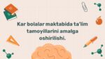 Kar bolalar maktabida ta'lim tamoyillari