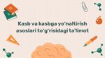 Kasbga yo‘naltirish asoslari va diagnostikasi