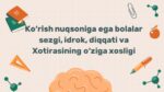 Ko'rish nuqsoniga ega bolalar sezgi idrok diqqat xotirasi