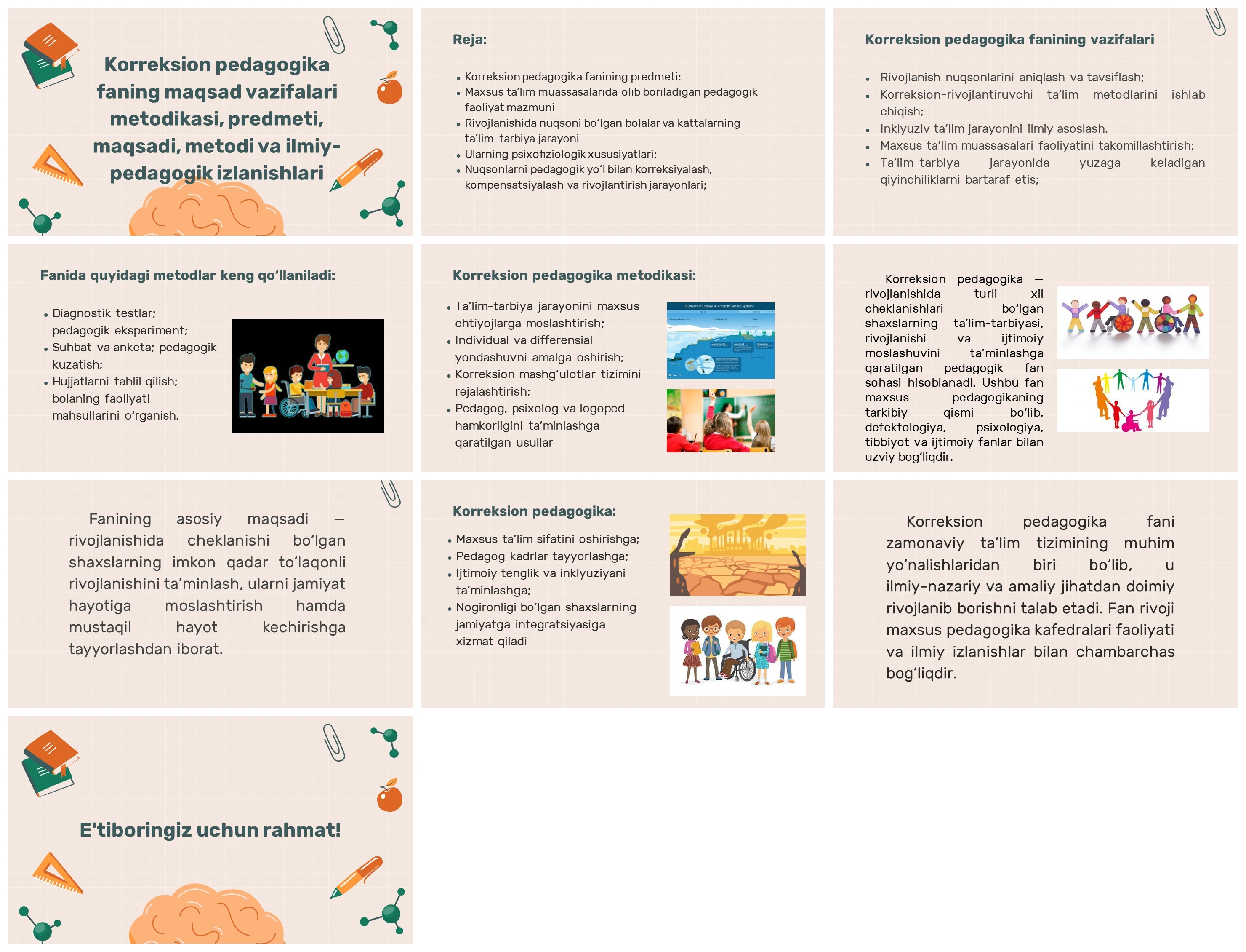 Korreksion pedagogika fanining maqsad va vazifalari
