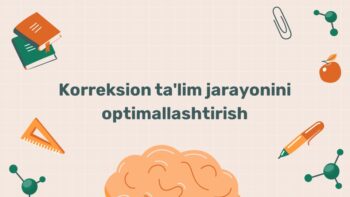 Korreksion ta'lim jarayonini optimallashtirish
