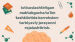 Korreksion-tarbiyaviy jarayonni rejalashtirish