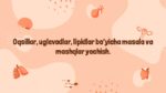 Oqsillar uglevodlar lipidlar masala yechish