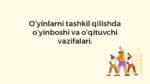 O’yinboshi va o’qituvchi vazifalari_main