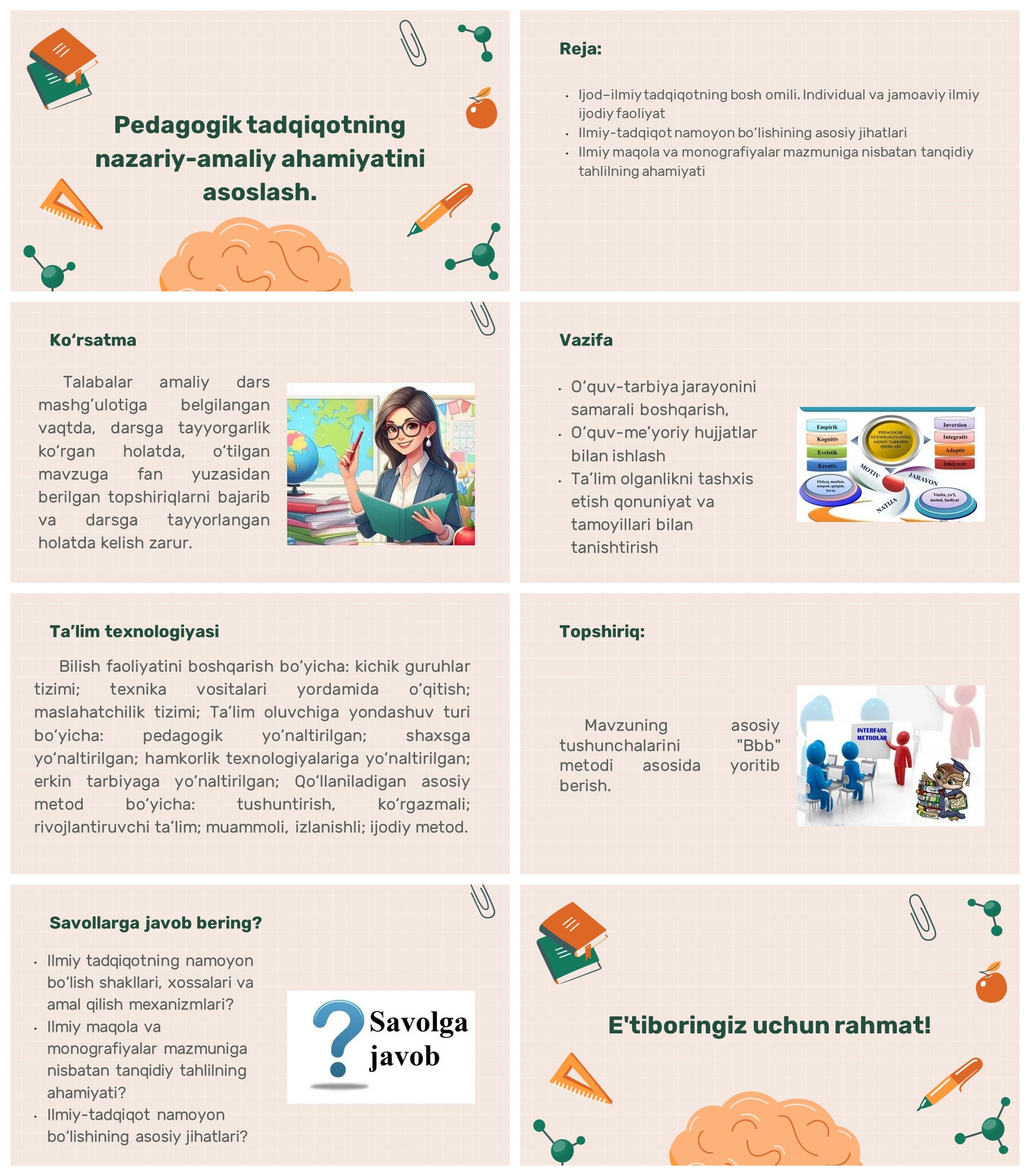 Pedagogik tadqiqotning nazariy-amaliy ahamiyati