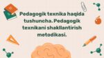 Pedagogik texnika asoslari