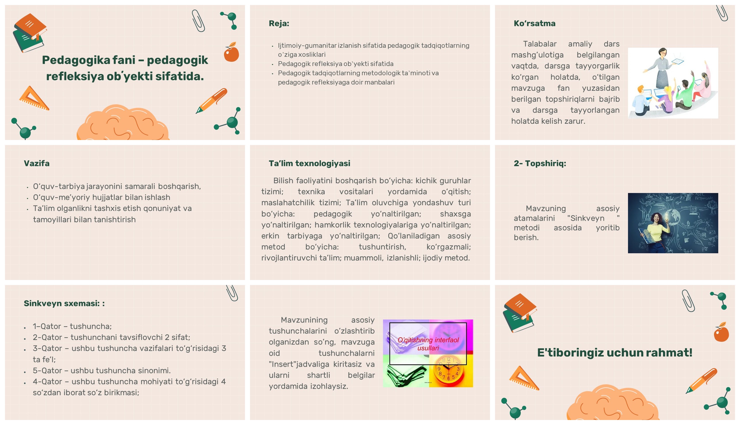 Pedagogika fani pedagogik refleksiya ob'yekti