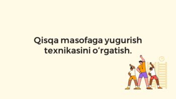 Qisqa masofaga yugurish texnikasini o‘rgatish