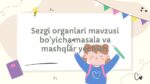 Sezgi organlari masala va mashqlar yechish
