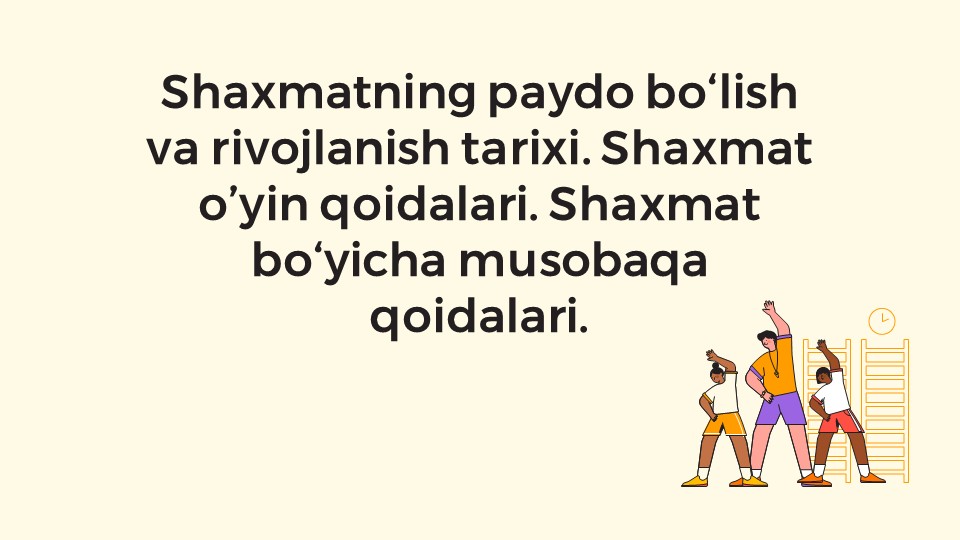 Shaxmatning paydo bo'lishi va rivojlanish tarixi_main Shaxmatning paydo bo'lishi va rivojlanish tarixi