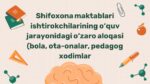 Shifoxona maktablari ishtirokchilarining o'zaro aloqasi