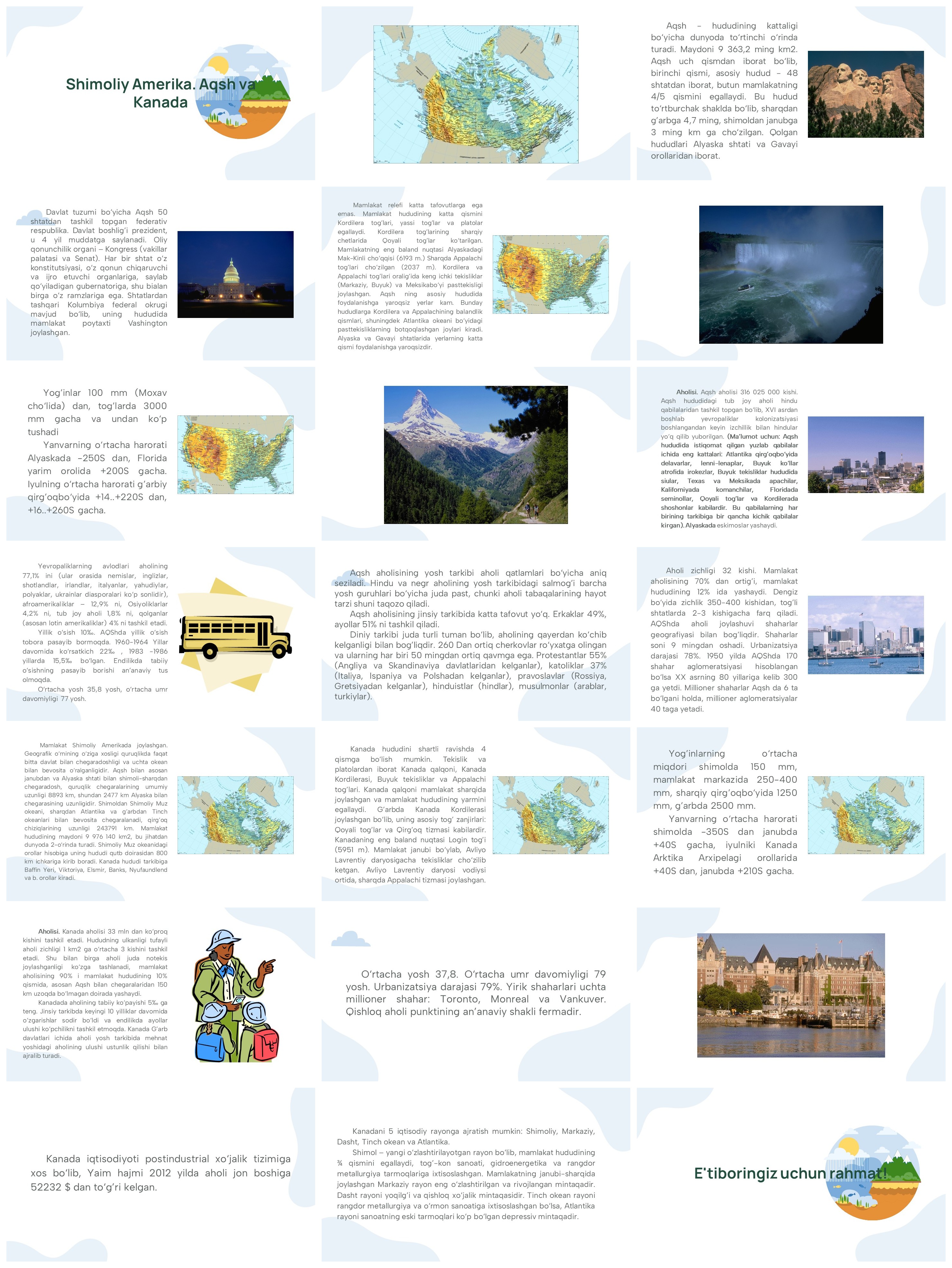 Shimoliy Amerika AQSH va Kanada geografiyasi