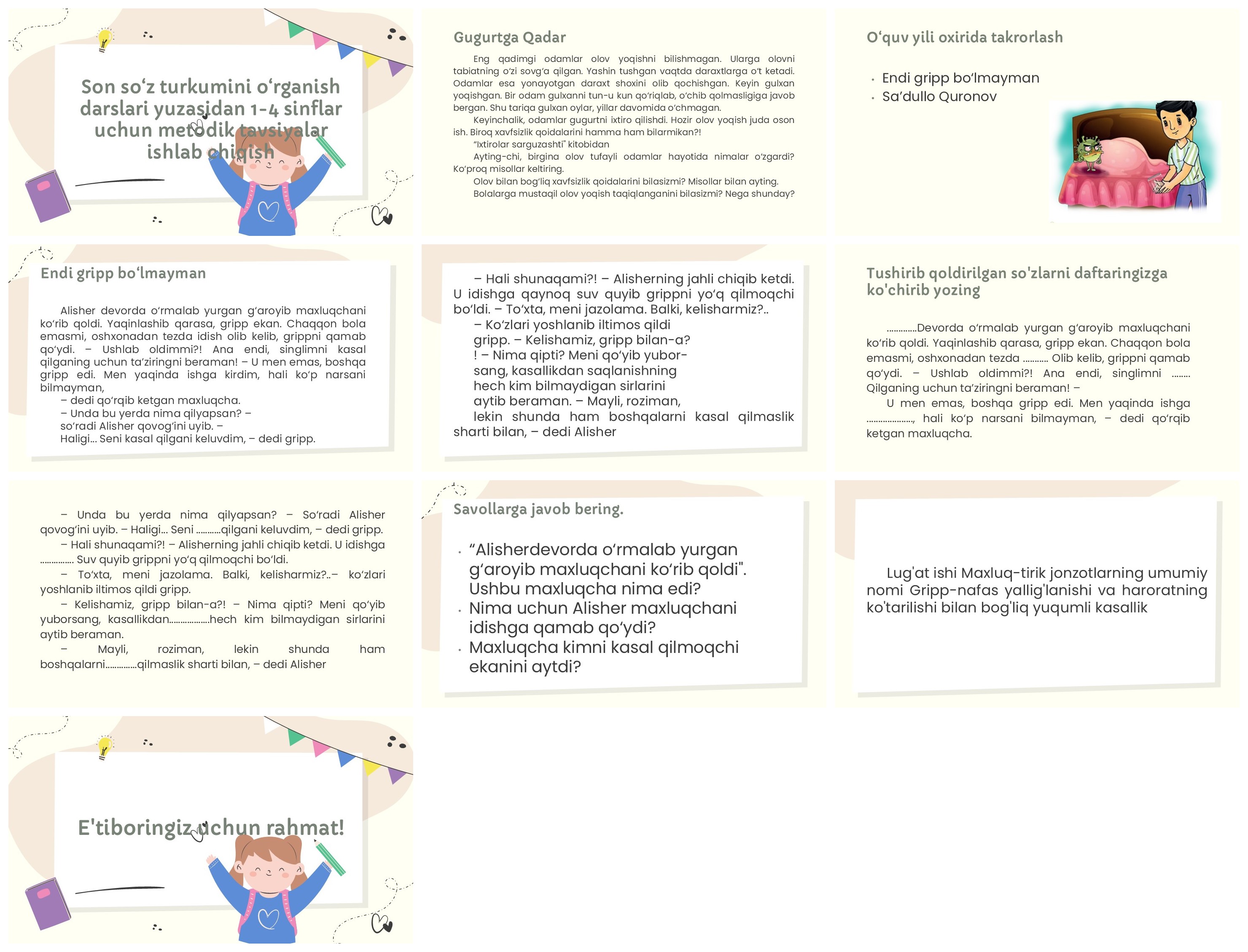 Son so‘z turkumi 1-4 sinflar metodik tavsiyalar