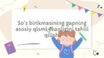 So‘z birikmasi gapning asosiy qismi tahlili