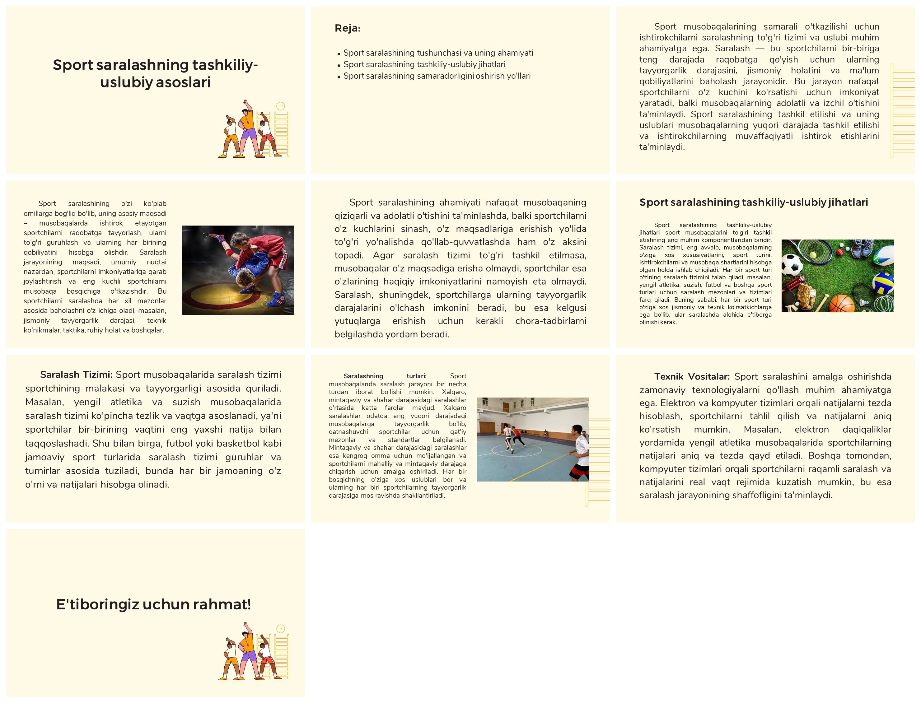 Sport saralashning tashkiliy-uslubiy asoslari