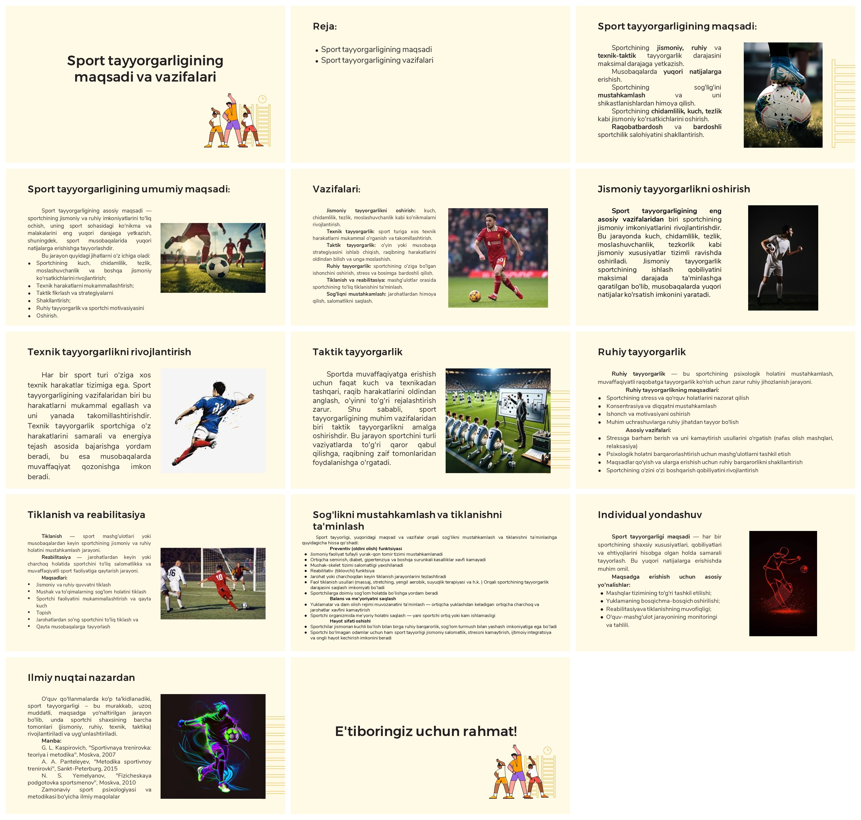 Sport tayyorgarligining maqsadi va vazifalari