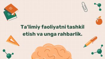 Ta'limiy faoliyatni tashkil etish bosqichlari