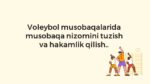Voleybol musobaqa nizomi va hakamlik