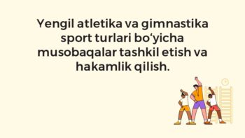 Yengil atletika va gimnastika musobaqalarini tashkil etish